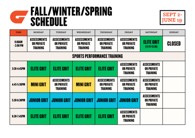 Burlington Fall Schedule 2025 - Best Gym In Bellingham and Burlington, WA